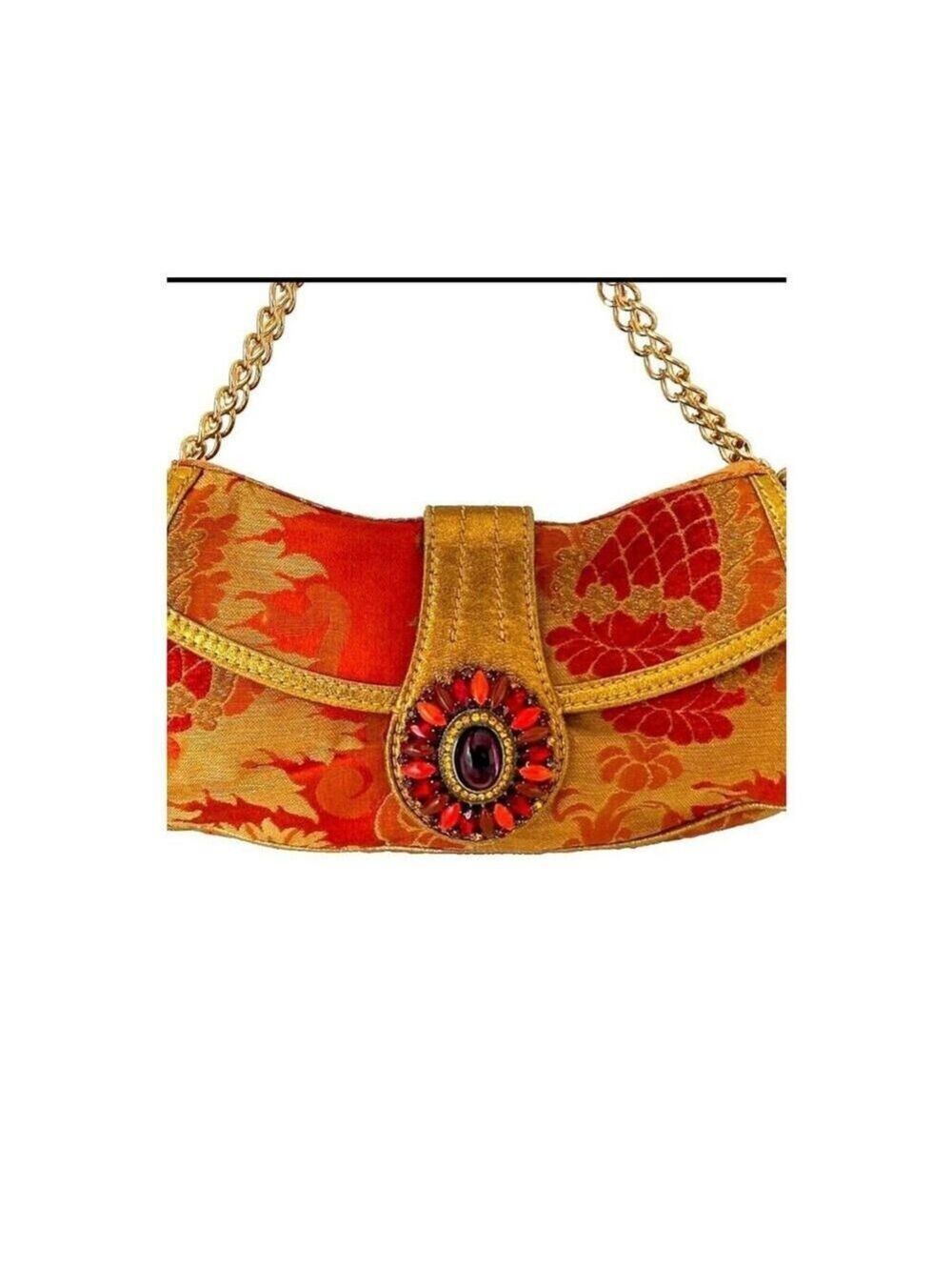 Etro Milano Multi Color Enamelled Jewelled East West Baguette Handbag -Vintage - Picture 5 of 11